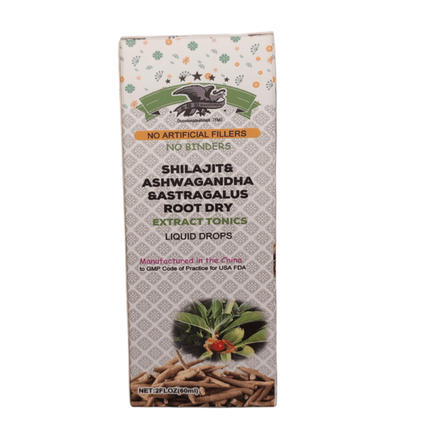 Duxiongla Shilajit & Ashwagandha & Astragalus Liquid Drops 30ml Powerful Triple Adaptogen Formula for Vitality - Image 2