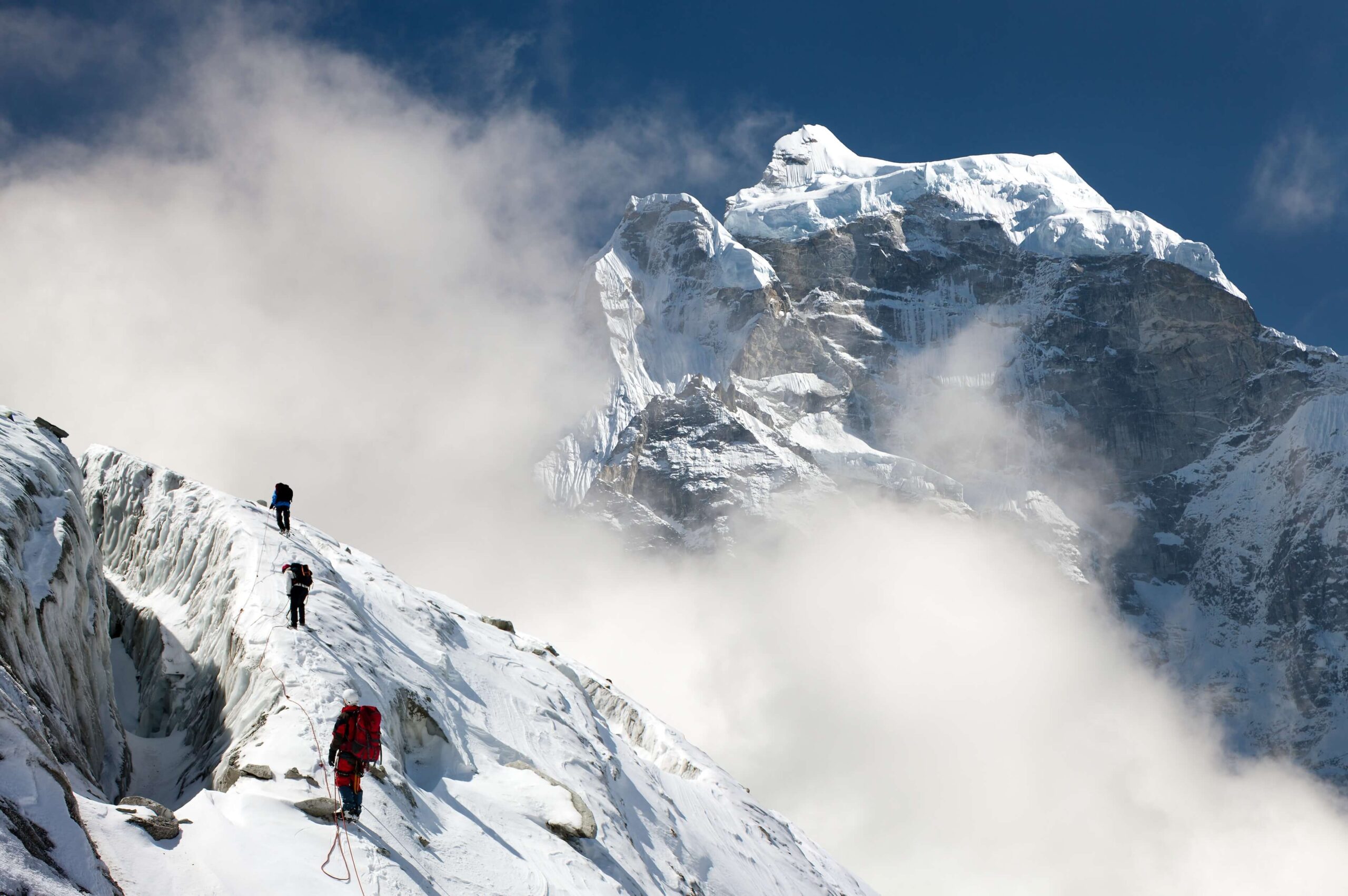 Outdoor mountain climbing in Himalayas
