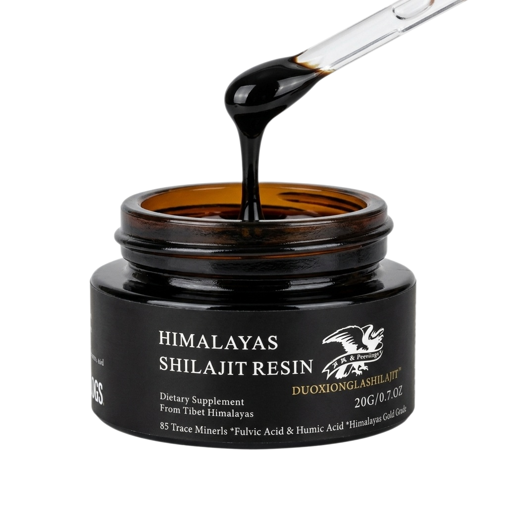 Close view of dense Whole Shilajit resin on natural stone